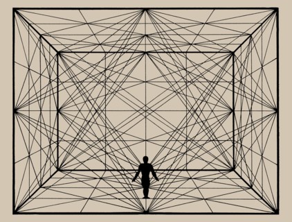 Figure in Space with Plane Geometry and spatial Delineations, 1924-1925. Creator: Schlemmer, Oskar