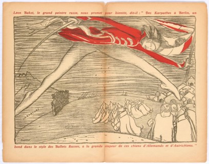 Des Karpathes a Berlin, un bond dans le style des ballets russes..., c. 1915. Creator: Bakst, Léon