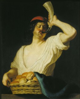 A Baker Blowing his Horn, 1650. Creator: Couwenbergh, Christiaen van
