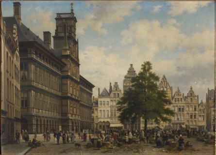 The Grote Markt with the liberty tree, 1875. Creator: Ruyten, Jan Michiel