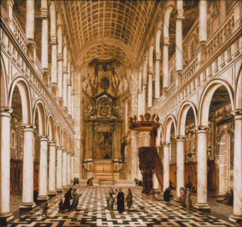 Interior of the Jesuit church in Antwerp, 1668. Creator: Ehrenberg, Wilhelm Schubert van