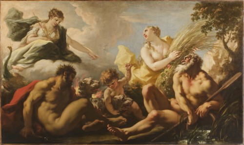 The four elements of Brewing, 1717. Creator: Pellegrini, Giovanni Antonio