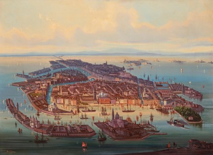 Aerial view of Venice, 1867. Creator: Rieger, Alberto