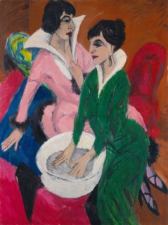 Two Women by a Sink. The Sisters, 1913. Creator: Kirchner, Ernst Ludwig