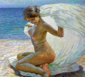 Nude on the beach. Creator: Piccioni, Gino