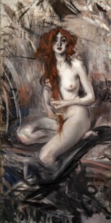 Woman Combing Her Hair, c. 1912. Creator: Boldini, Giovanni