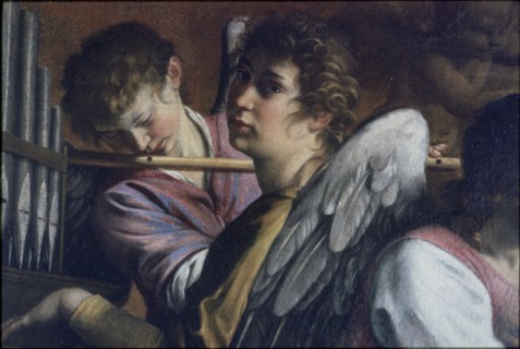 The Circumcision. Detail: Artemisia Gentileschi as Saint Cecilia, c. 1620. Creator: Gentileschi, Orazio