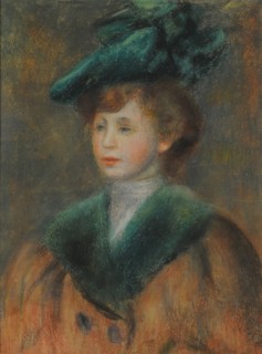 Portrait of a Young Woman with Green Hat. Creator: Renoir, Pierre Auguste