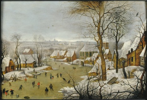 Winter landscape with a Bird Trap, and the Flight into Egypt , 1622. Creator: Brueghel, Pieter, the Younger