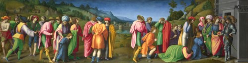 Joseph pardons his Brothers, ca 1515. Creator: Bacchiacca, Francesco