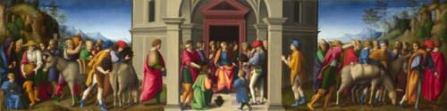 Joseph receives his Brothers , ca 1515. Creator: Bacchiacca, Francesco