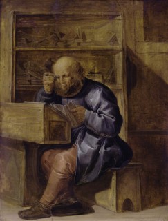 The proofreader Cornelis Kiel at work, First Half of 17th cen.. Creator: Venne, Adriaen Pietersz. van de