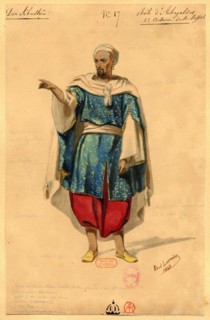 Abayaldos. Costume design for the opera "Dom Sébastien, Roi de Portugal", 1843. Creator: Lormier, Paul
