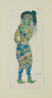 Costume design for the Ballet "Blue God" by R. Hahn, 1910. Creator: Bakst, Léon