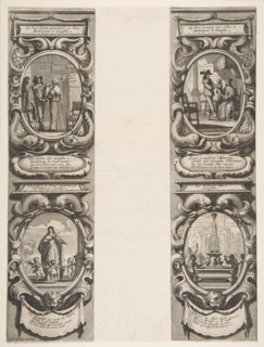 Almanach for 1639: Louis XIII and Anne of Austria entrusting the Kingdom and the Heir Appa..., 1638. Creator: Abraham Bosse.