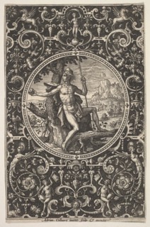 Paris in a Decorative Frame with Grotesques, ca. 1580-1600 . Creator: Adriaen Collaert.