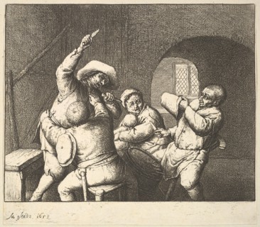The Knife Thrust, 1610-85. Creator: Adriaen van Ostade.