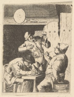 Singer Standing Between Two Smokers, 1610-85. Creator: Unknown.