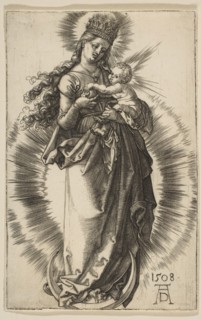 Virgin on a Crescent with a Starry Crown, 1508. Creator: Albrecht Durer.