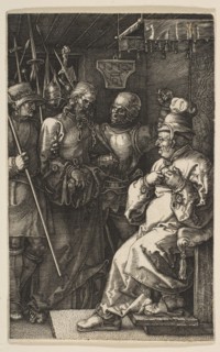 Christ before Caiaphas, from The Passion, 1512. Creator: Albrecht Durer.