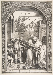 Joachim and Anna at the Golden Gate, from The Life of the Virgin, 1504. Creator: Albrecht Durer.