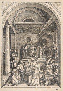 Christ among the Doctors, from The Life of the Virgin, Latin Edition, 1511.n.d. Creator: Albrecht Durer.