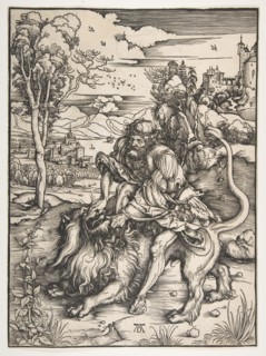Samson Rending the Lion, ca. 1497-98. Creator: Albrecht Durer.