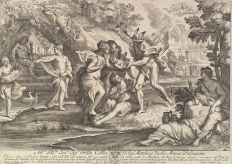 Bacchus as a child given by Mercury to the care of the Nymphs. Creator: Andrea Procaccini.