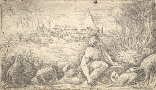 Moses and the burning bush, ca. 1544-47. Creator: Andrea Schiavone.