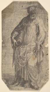 Saint Philip standing with a book under his right arm, from 'Christ and the Apostles', ca. 1548-50. Creator: Andrea Schiavone.