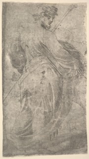 Saint James Major, a staff in his left hand, book in his right, from 'Christ and th..., ca. 1548-50. Creator: Andrea Schiavone.