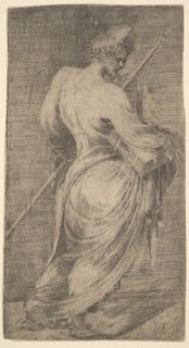 Saint James Major holding a staff and a book facing right, from 'Christ and the Apo..., ca. 1548-50. Creator: Andrea Schiavone.