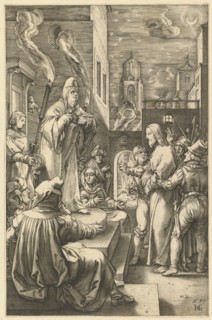 Christ Before Caiaphas, from The Passion of Christ, ca. 1598-1617. Creator: Unknown.