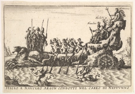 Plate 9: Argonauts Hicleus and Naucleus led in the float of Neptune