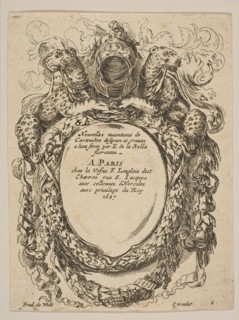 Cartouche with Title: Nouvelles inventions de Cartouches, 17th century. Creator: Unknown.