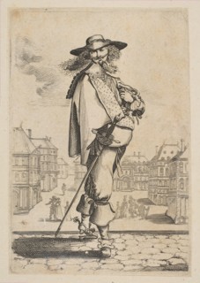 Gentleman with a Sword Before Some Buildings, 1629. Creator: Unknown.