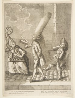 A voir det élégant et sa haute frisure, On le croiroit un Senateur, Mais ce n'est qu'un..., 1720-75. Creator: Unknown.