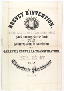Brevet d'Invention. Chapeaux de soie d'une seule pièce..., 19th century. Creator: Unknown.