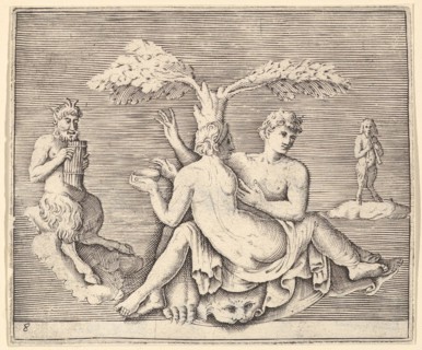 Two Lovers with Pan, published ca. 1599-1622. Creator: Unknown.