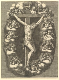 The Crucified Christ Surrounded by Mourning Angels, 1575-1679. Creator: Giorgio Ghisi.