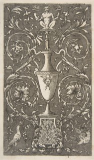 Grotesque with a vase, birds and acanthus scrolls, ca. 1515-1600. Creator: Unknown.