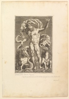 Neptune Between Two Sea Horses, ca. 1560-80. Creator: Unknown.