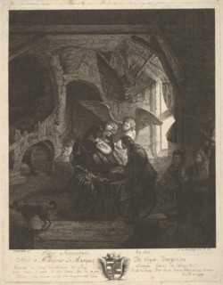 Tobias Returning Sight to His Father, 1755. Creator: Antoine de Marcenay Ghuy.