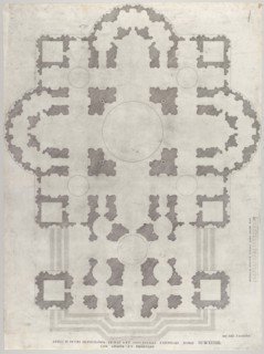 Speculum Romanae Magnificentiae: Plan of St. Peter's, 1549. Creator: Unknown.
