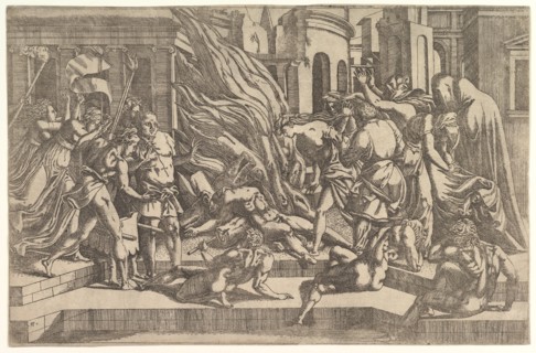 Burning of a corpse, ca. 1543. Creator: Antonio Fantuzzi.