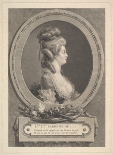 Portrait of Louise Émilie Baronne de ***, 1779. Creator: Augustin de Saint-Aubin.