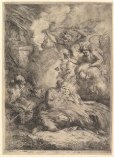The Nativity with Angels, 1650-57. Creator: Bartolomeo Biscaino.