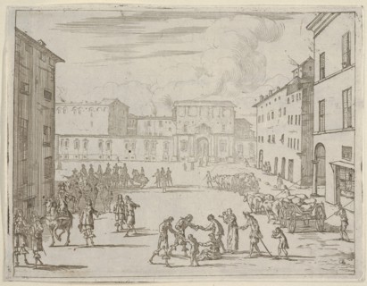 Francesco I d'Este Assists His Subjects with Great Generosity During the Great Famine of 1..., 1659. Creator: Bartolomeo Fenice.