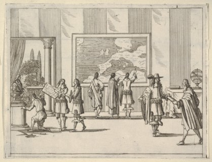 Francesco I d'Este Invites Foreign Scholars to Court, from L'Idea di un Principe ed Eroe C..., 1659. Creator: Bartolomeo Fenice.