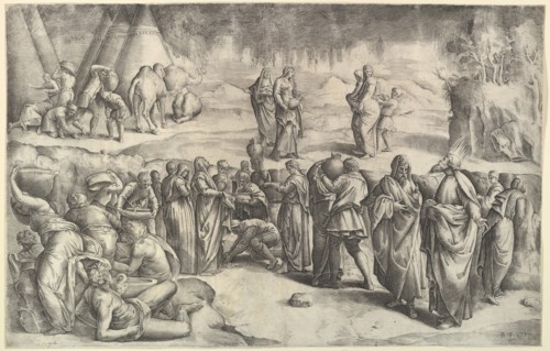 The Israelites Gathering Manna, ca. 1547. Creator: Battista Franco Veneziano.